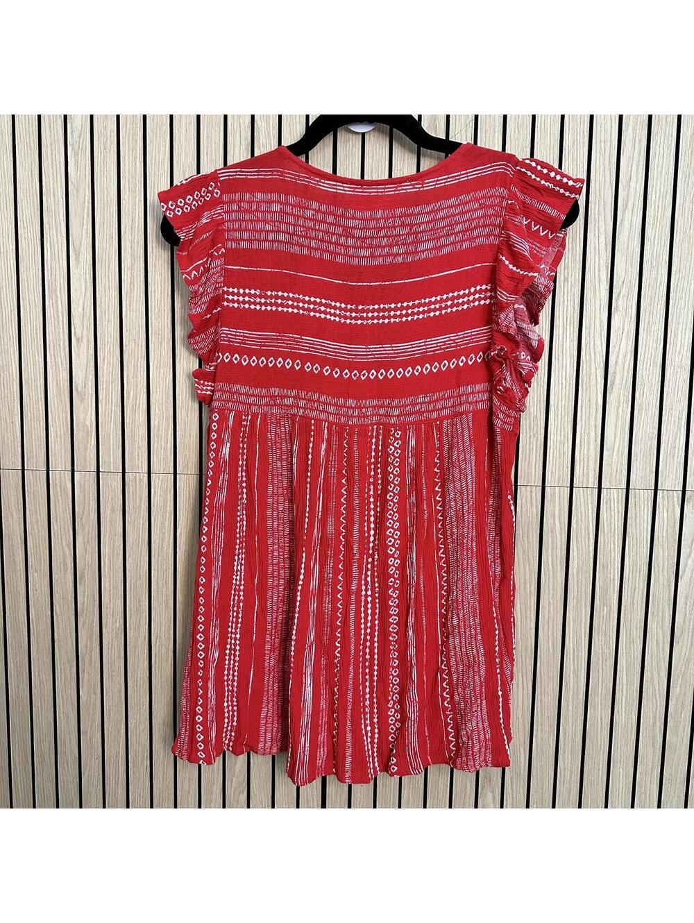 239 Savanna Jane Red Embroidered Ruffled Boho Blouse (Medium, EUC) - Picture 4 of 6